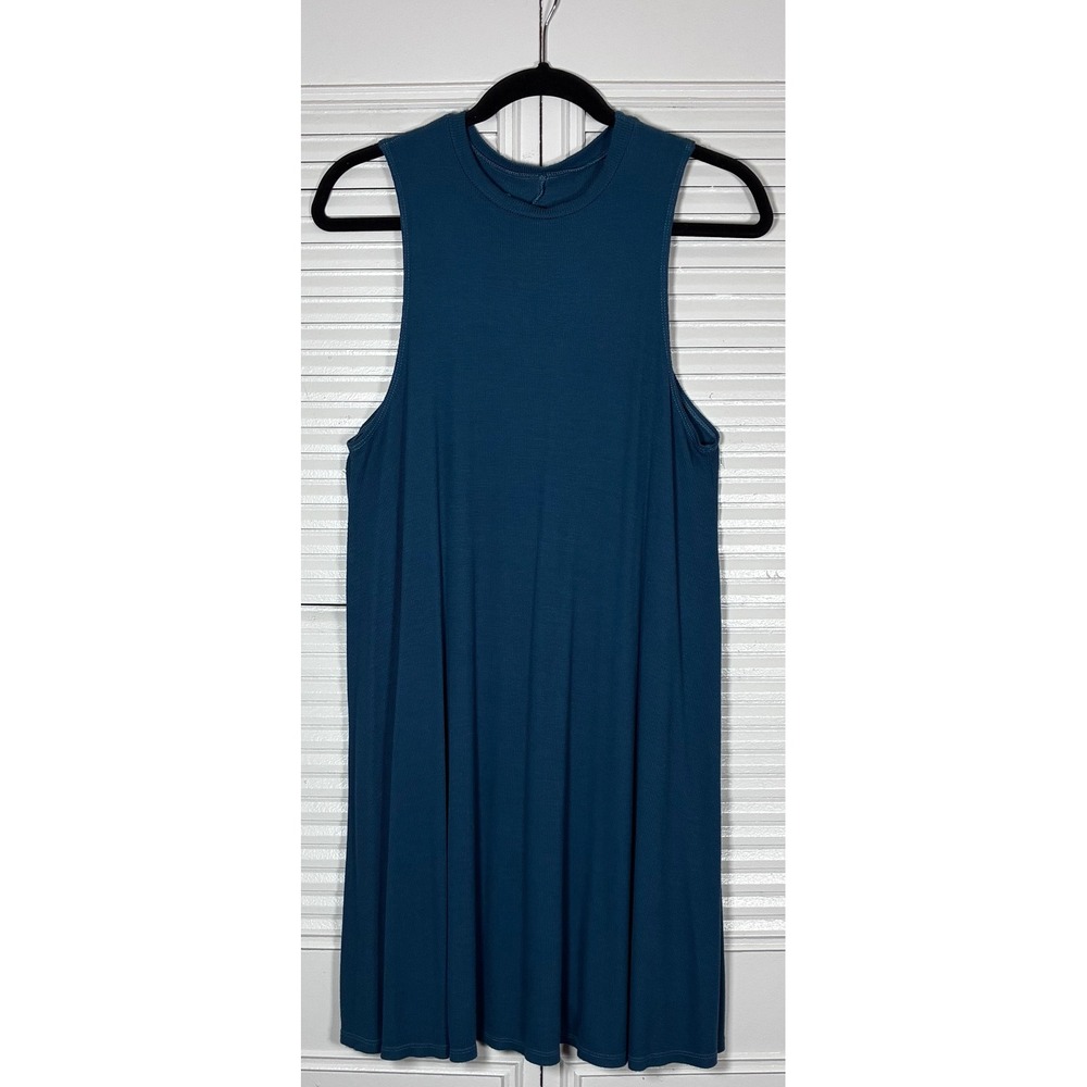 Good hYOUman Teal Ribbed Knit Midi Tank Dress M Sporty Casual Loungewear READ‎